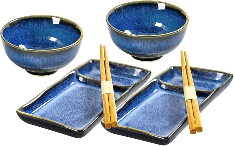 HENXFEN LEAD — Set vaisselle à sushi, bleu marine