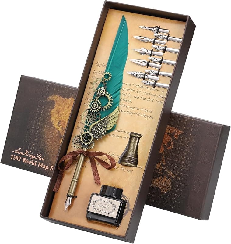 JIANTA — Set de Calligraphie Vintage avec 10 Plumes