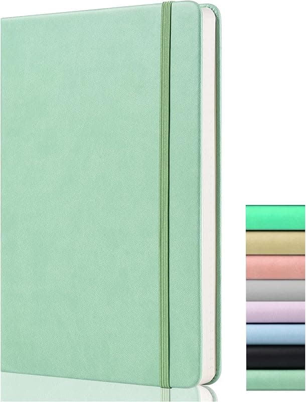 Carnet Bullet Journal Pointillé A5 — Couverture Végane Vert Clair