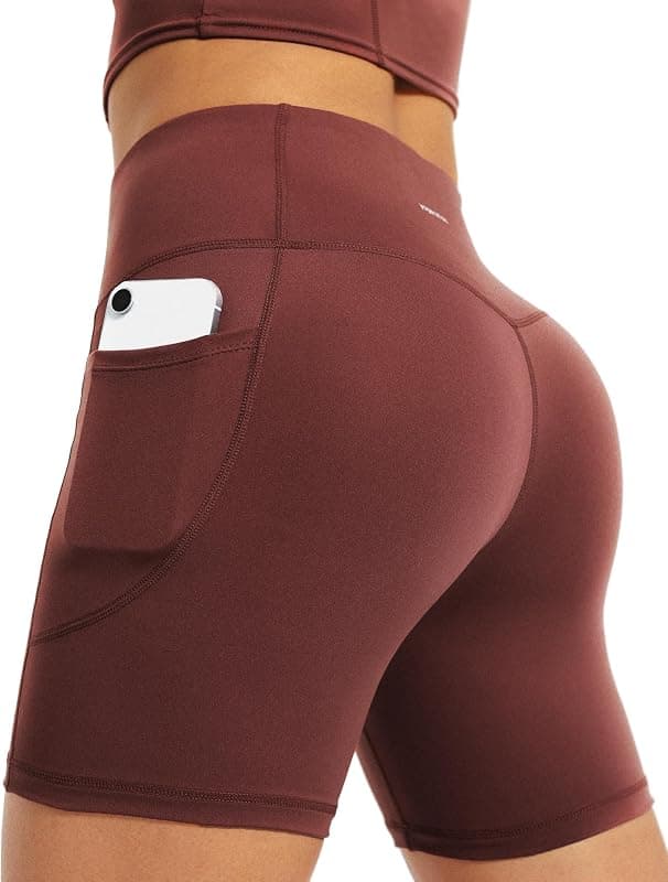 Short de running femme taille haute à poches