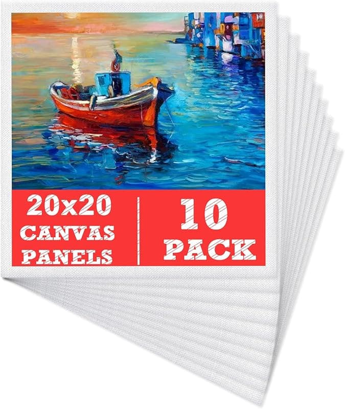 Mokani — Lot de 10 toiles carton entoilé 20x20 cm