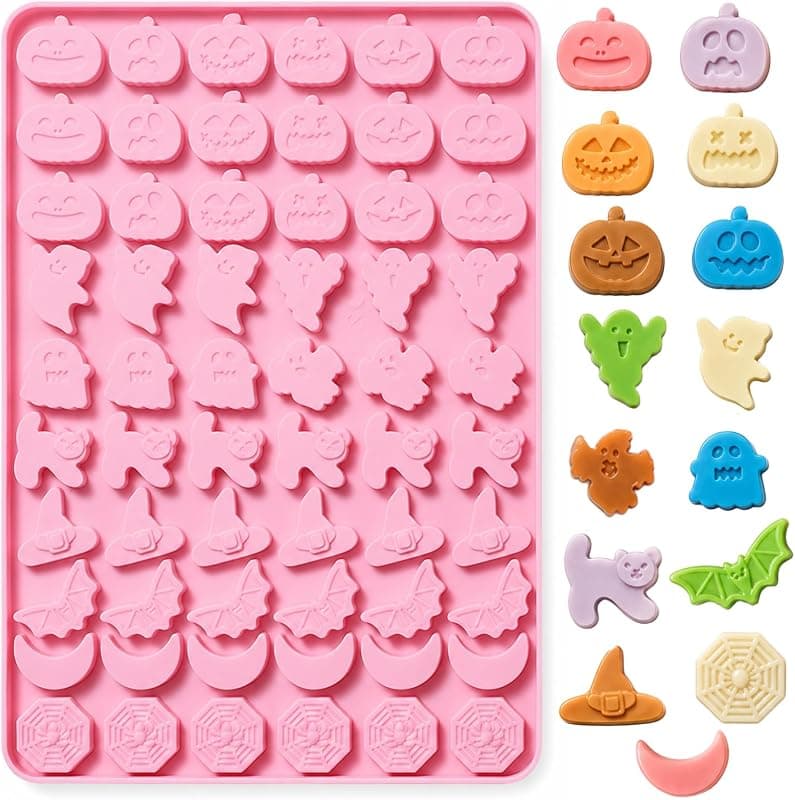 Moule en silicone 60 cavités — Fantômes, Citrouilles & Créatures