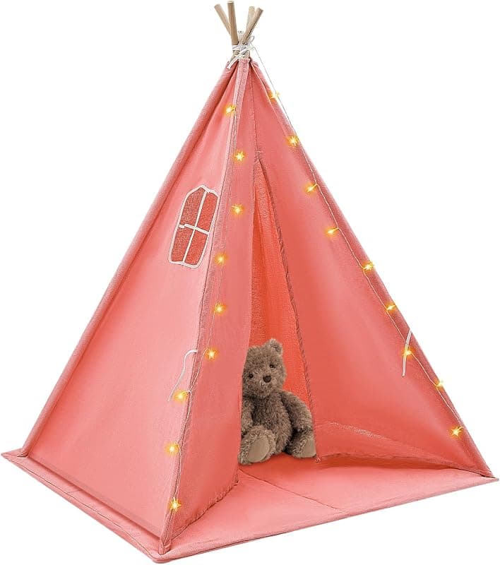Tente tipi en coton avec sol — Rose
