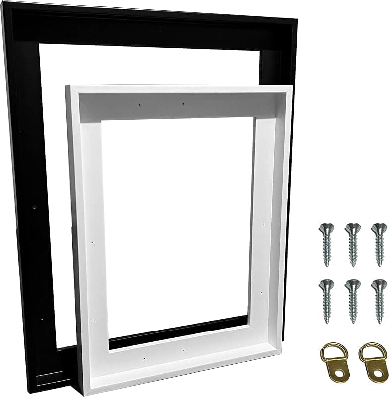Cadre flottant en bois noir pour toile 40x50 cm