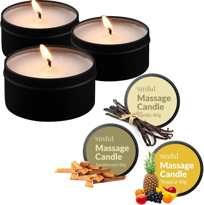 Sinful — Coffret 3 Bougies de Massage Intimes