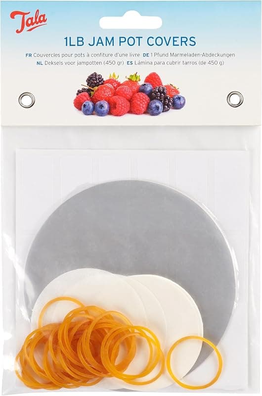 Tala — Kit Couvercles pour Pots à Confiture avec Disques, Étiquettes et Élastiques