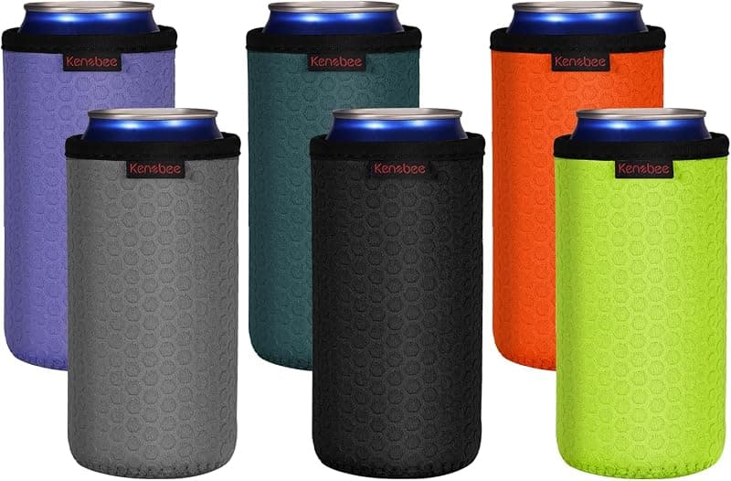 Porte-canettes isolants antidérapants – lot de 6 couleurs