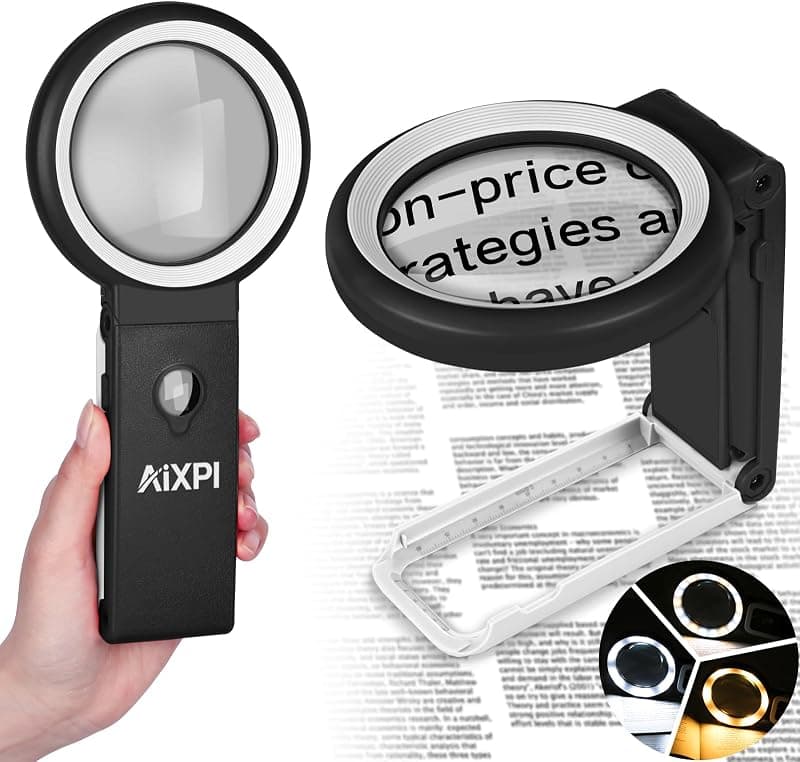 Loupe Grossissante sur Pied avec 18 LED — 10X et 30X