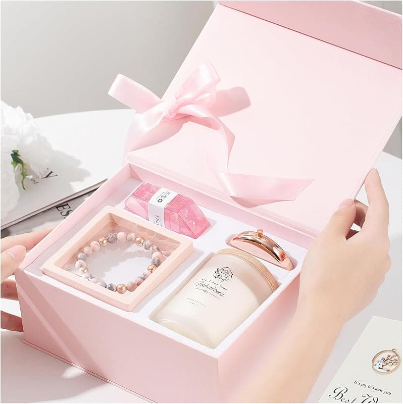 Coffret Bien-Être — Bougie, Bracelet, Savon & Miroir