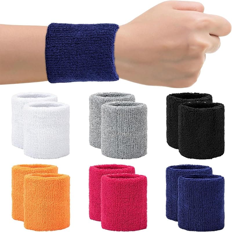 Bandeaux Poignet Sport Absorbants — Lot de 12