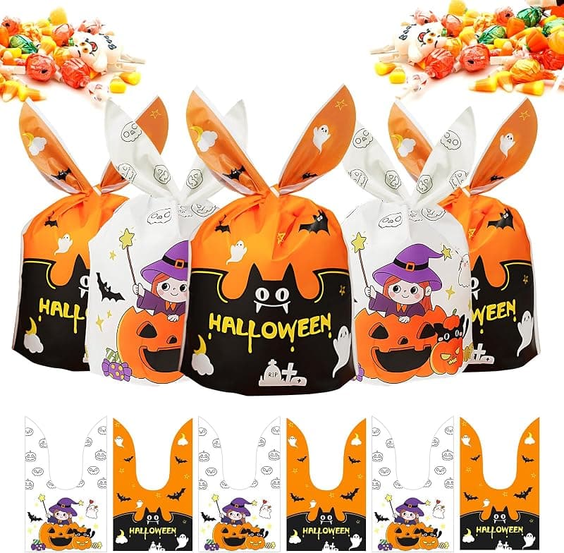 Sacs à bonbons Halloween en forme d'oreilles de lapin — lot de 100