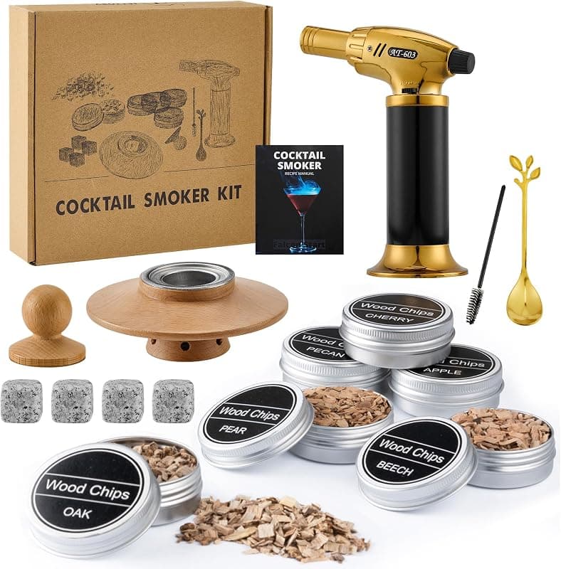 Kit Fumoir Whisky Cocktail avec Chalumeau & Copeaux de Bois