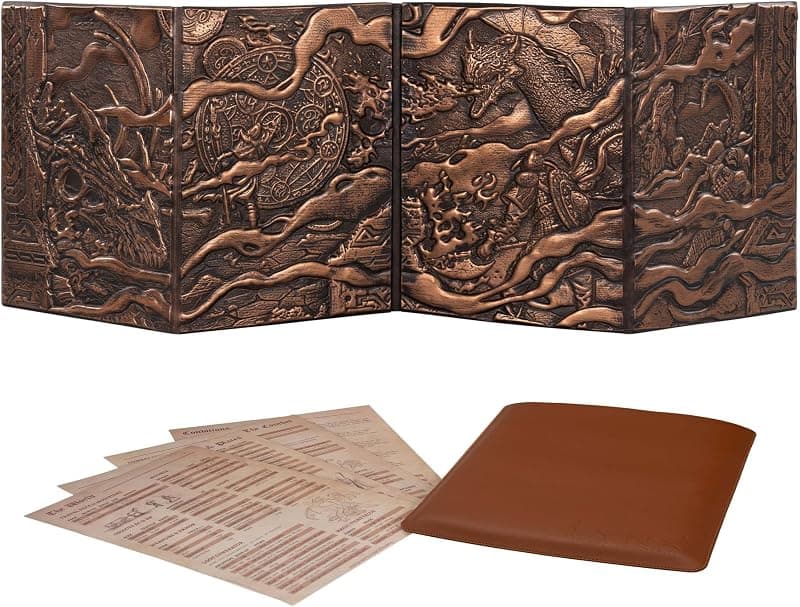 Écran du Maître de Jeu DND 5e — Faux cuir 3D avec inserts personnalisables