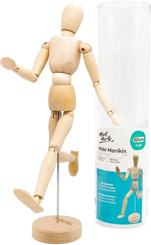 Mont Marte — Mannequin de bois articulé pour dessin, 30 cm