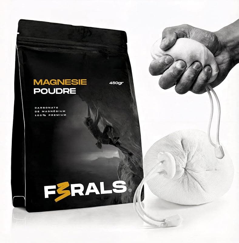 Magnésie en poudre pour escalade avec boule de magnésie