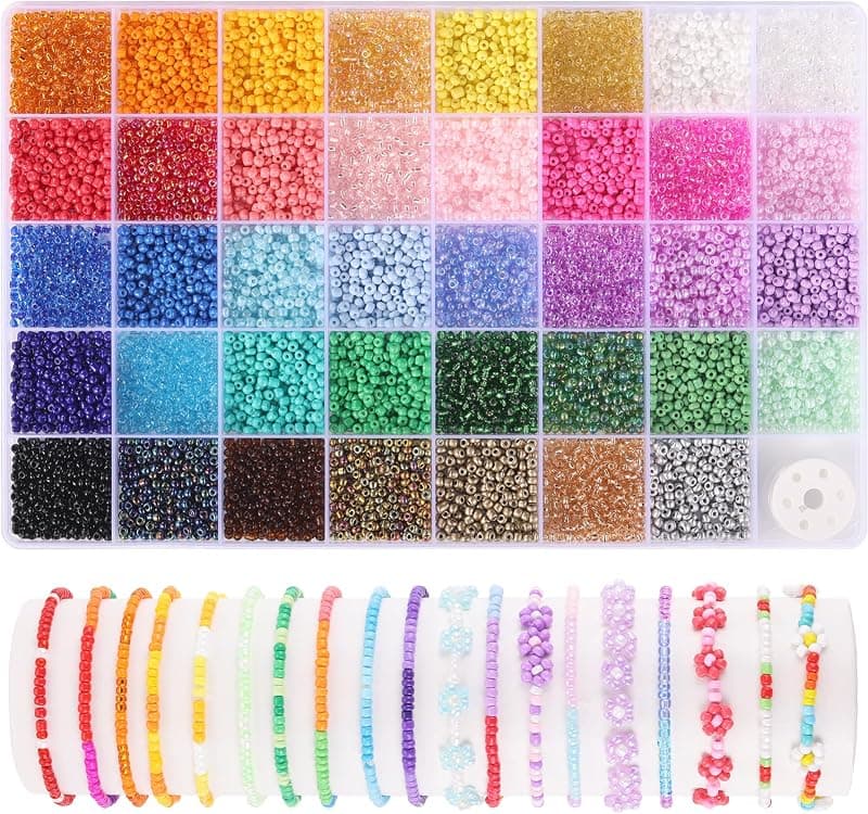 Funtopia — 9 600 perles de rocaille 3 mm, 5 types assortis
