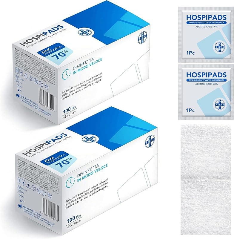 AIESI — Lingettes désinfectantes HOSPIPADS (2x100 pièces)