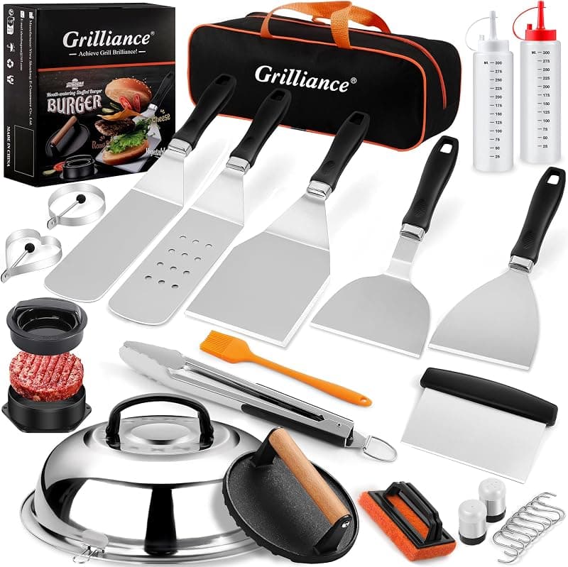 Grilliance — Set d'ustensiles plancha & barbecue (27 pièces)