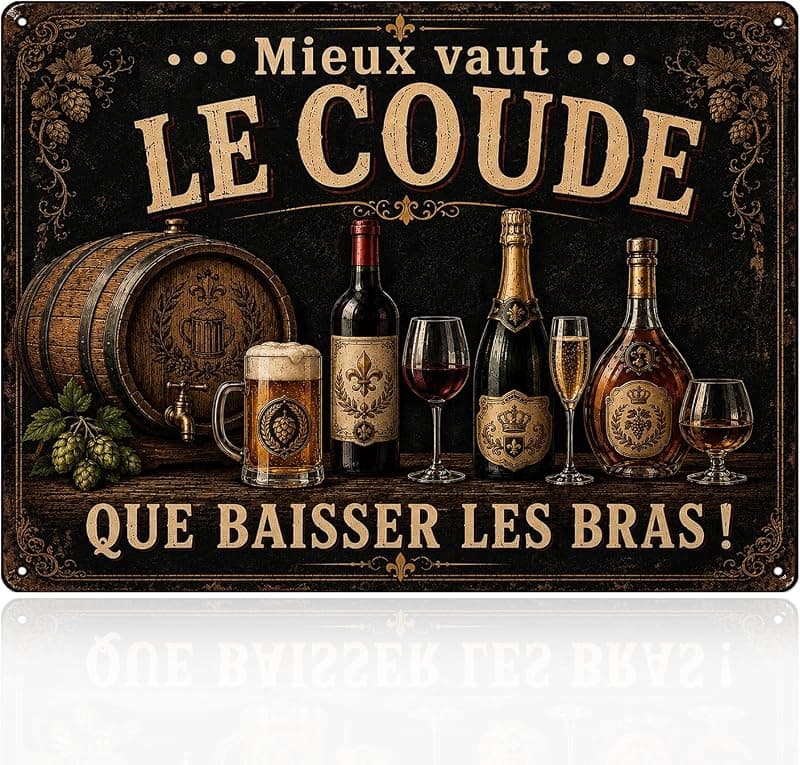 Plaque métal vintage décoration bar humour