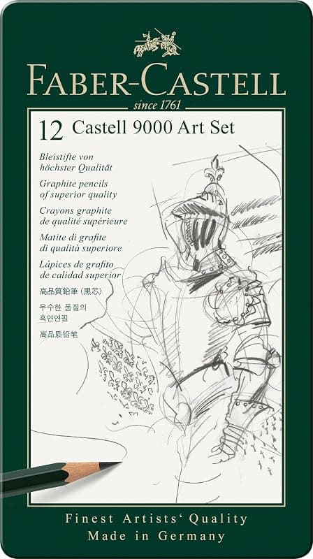 Faber-Castell — Castell 9000, set de 12 crayons graphite HB à 8B
