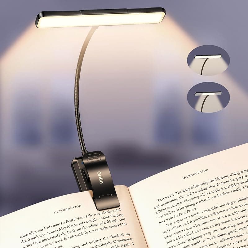 Gritin — Lampe de lecture clip 32 LED rechargeable