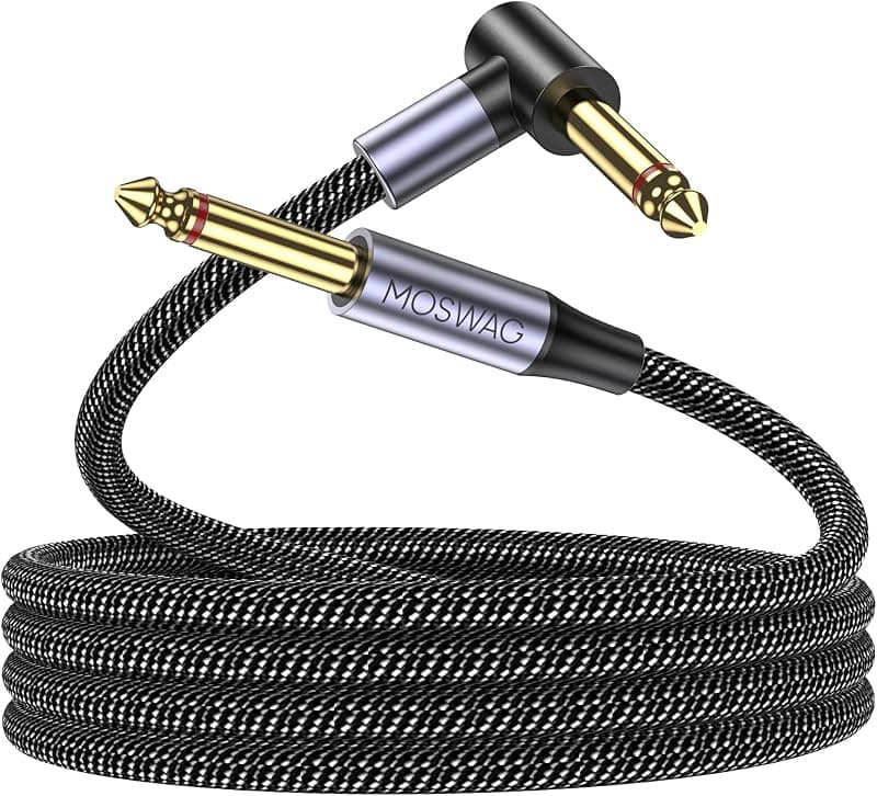 MOSWAG — Câble instrument jack coudé tressé 3 m
