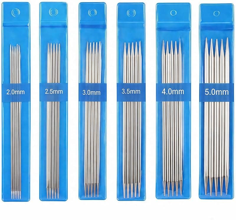 Set Aiguilles à Tricoter Double Pointe — 30 pièces acier inoxydable