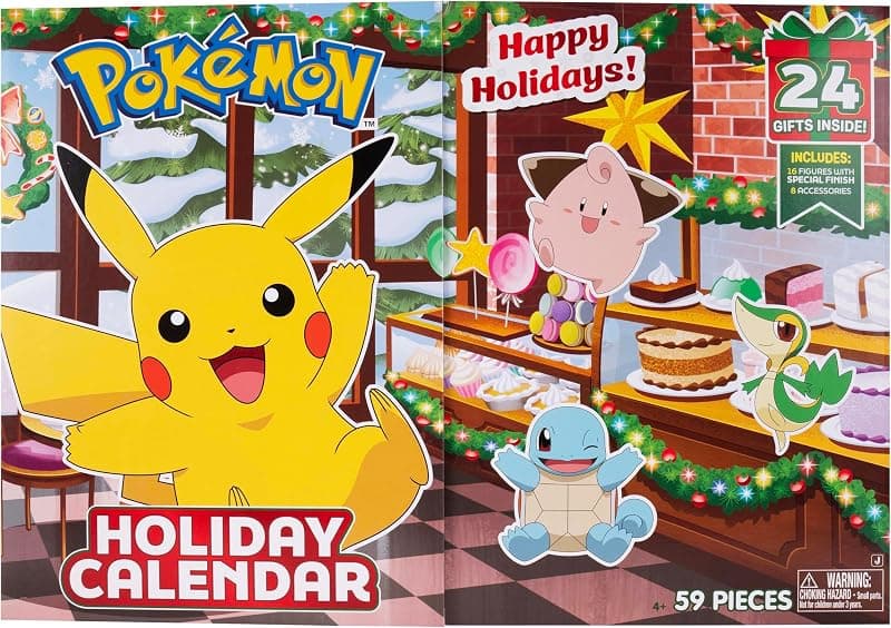 Pokémon — Calendrier de l'Avent 2025 · 16 figurines + 8 accessoires