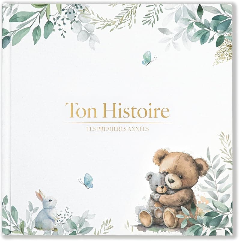 Wellode — Livre de naissance souvenir avec stickers dorés