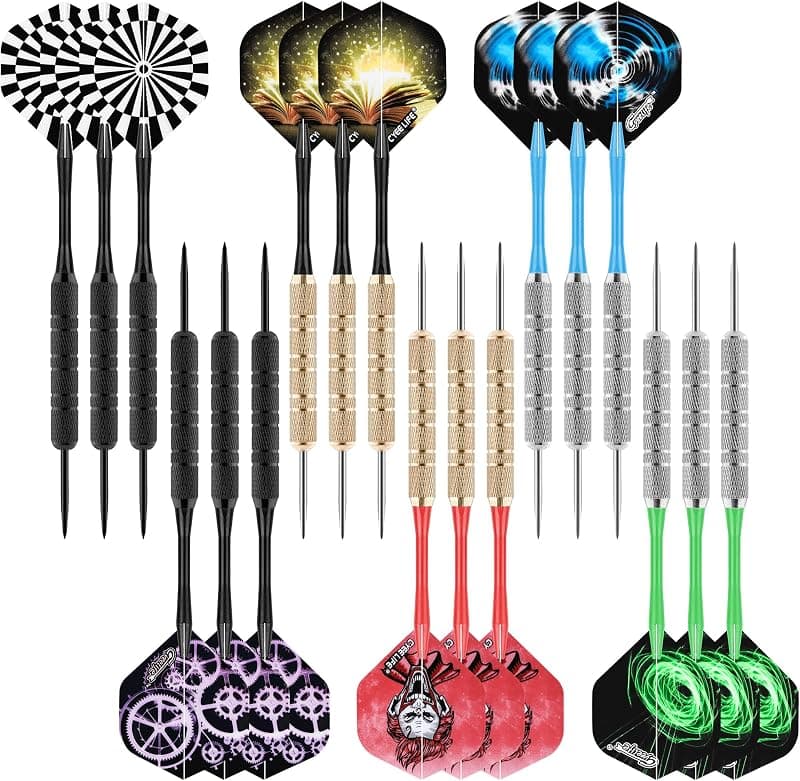 CyeeLife — Lot de 18 fléchettes professionnelles pointe acier