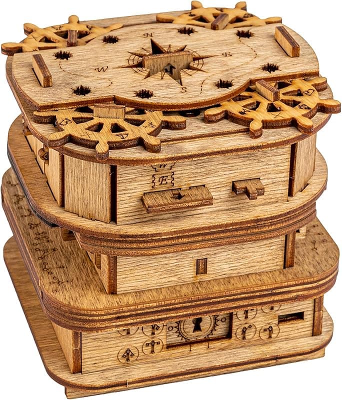 iDventure — Cluebox Coffre de Davy Jones, casse-tête en bois