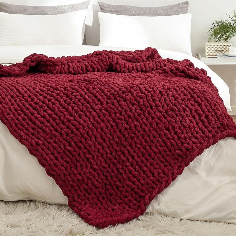 West Elm — Plaid en grosse maille de coton