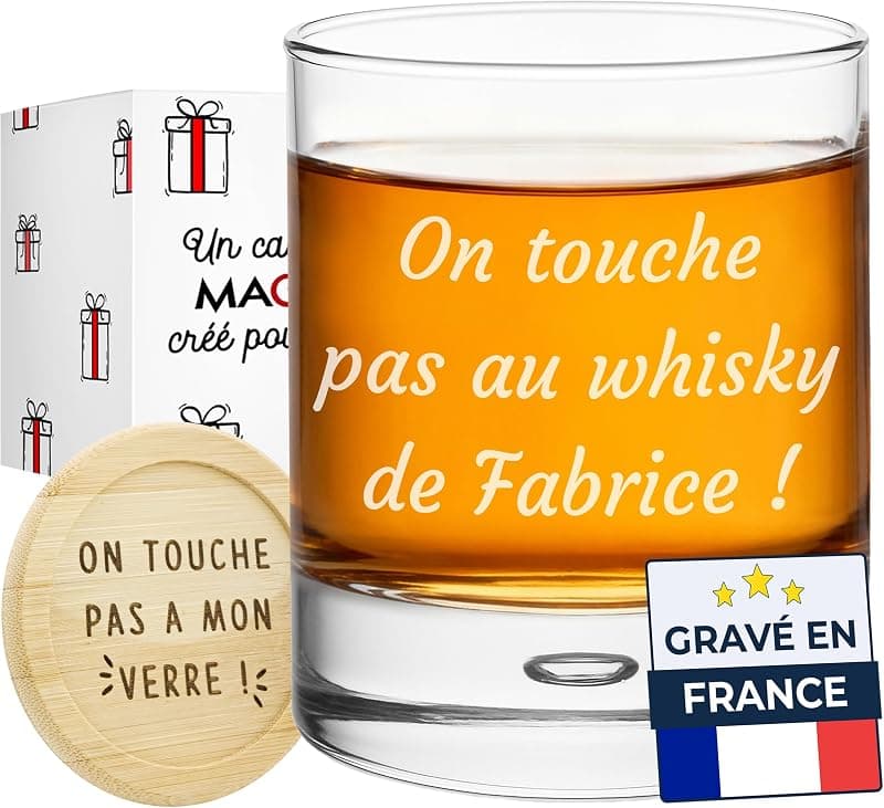 KDO MAGIC — Verre à whisky gravé au laser personnalisable