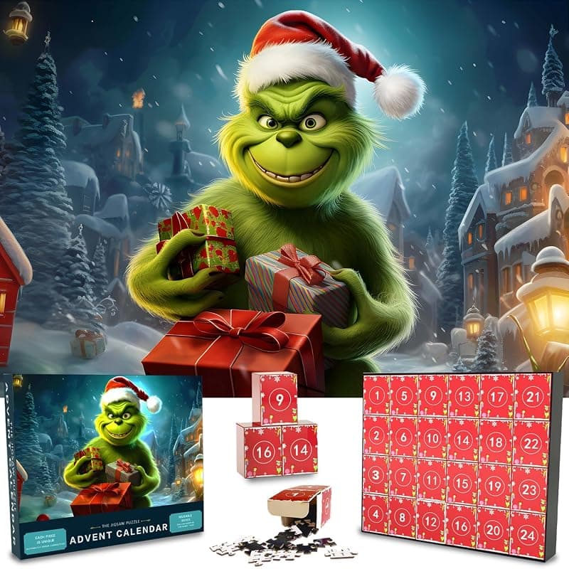 Calendrier de l'Avent Puzzles — 24 boîtes · 1008 pièces au total