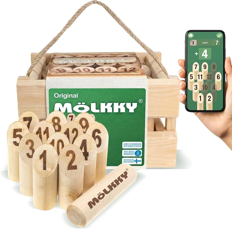 Mölkky — Jeu original en bois de bouleau 12 quilles