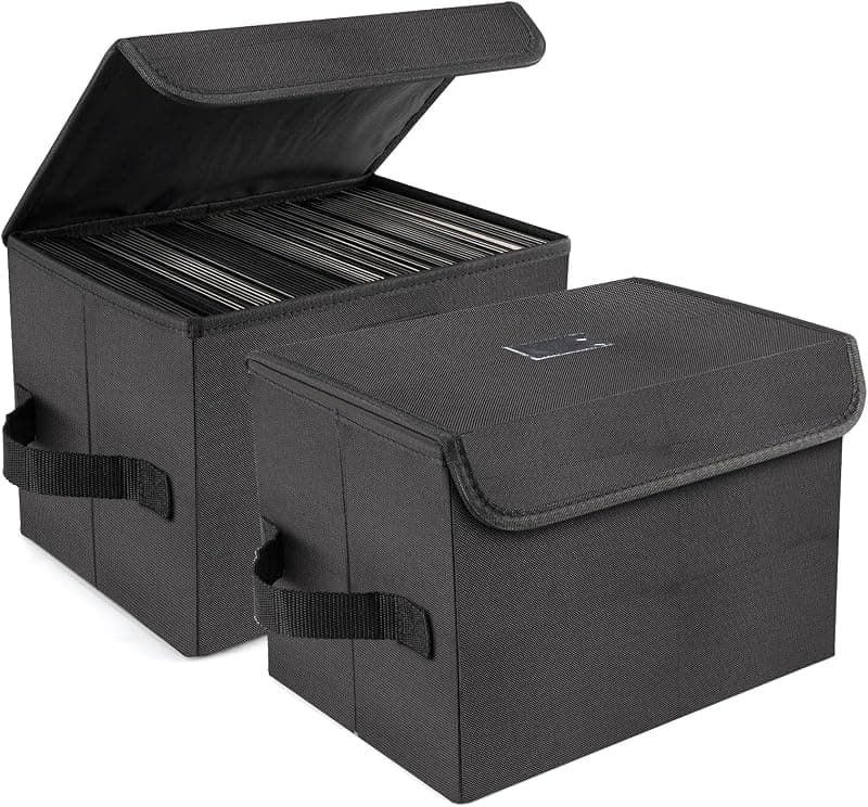 Boîtes de rangement pliables pour vinyles 45 RPM — Lot de 2