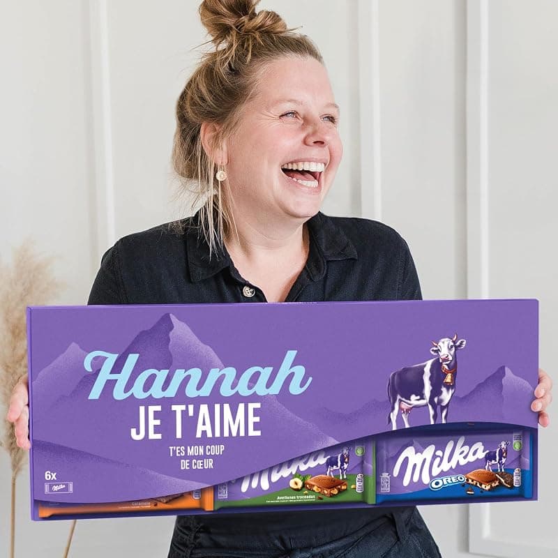 Milka — Méga Tablettes Personnalisées avec Nom et Message (lot de 6)