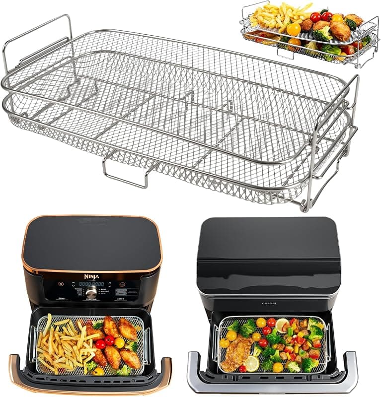 ENSINE — Grilles Empilables Double Niveau pour Air Fryer