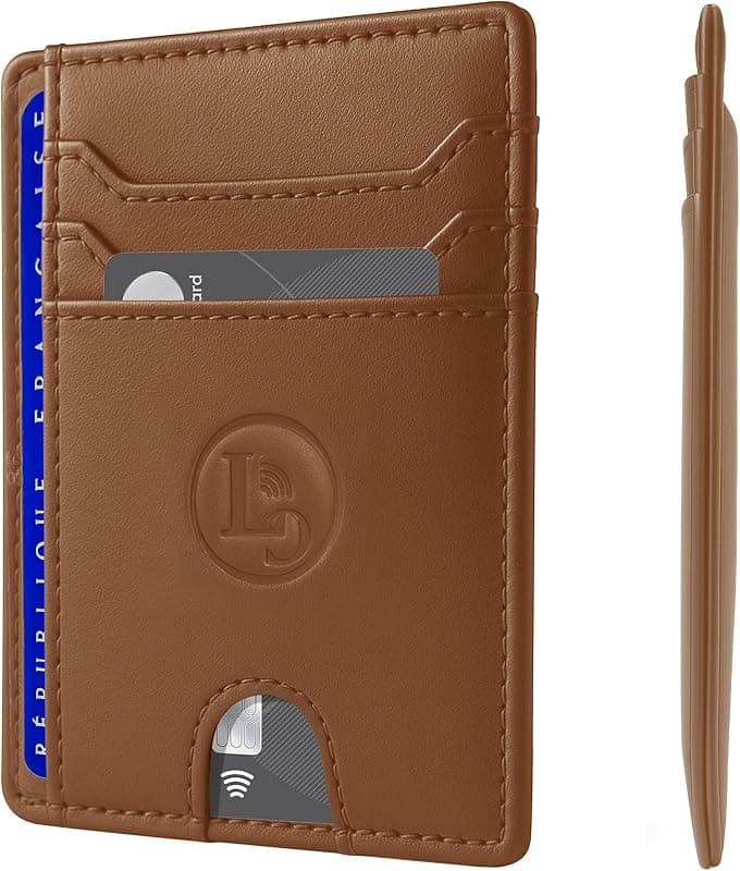 Porte-cartes minimaliste en cuir avec protection RFID