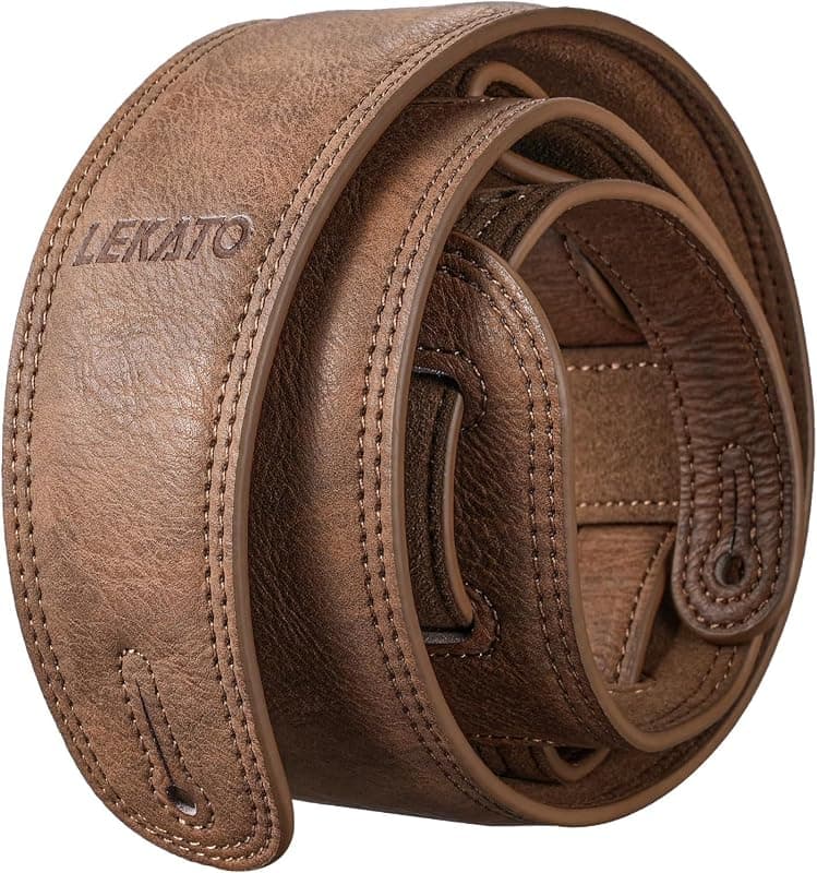 LEKATO — Sangle en cuir rembourrée pour guitare
