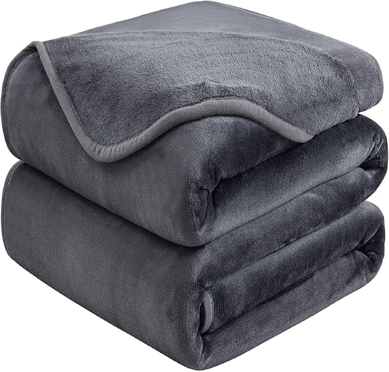 Plaid Polaire Réversible Grande Taille — Gris Foncé