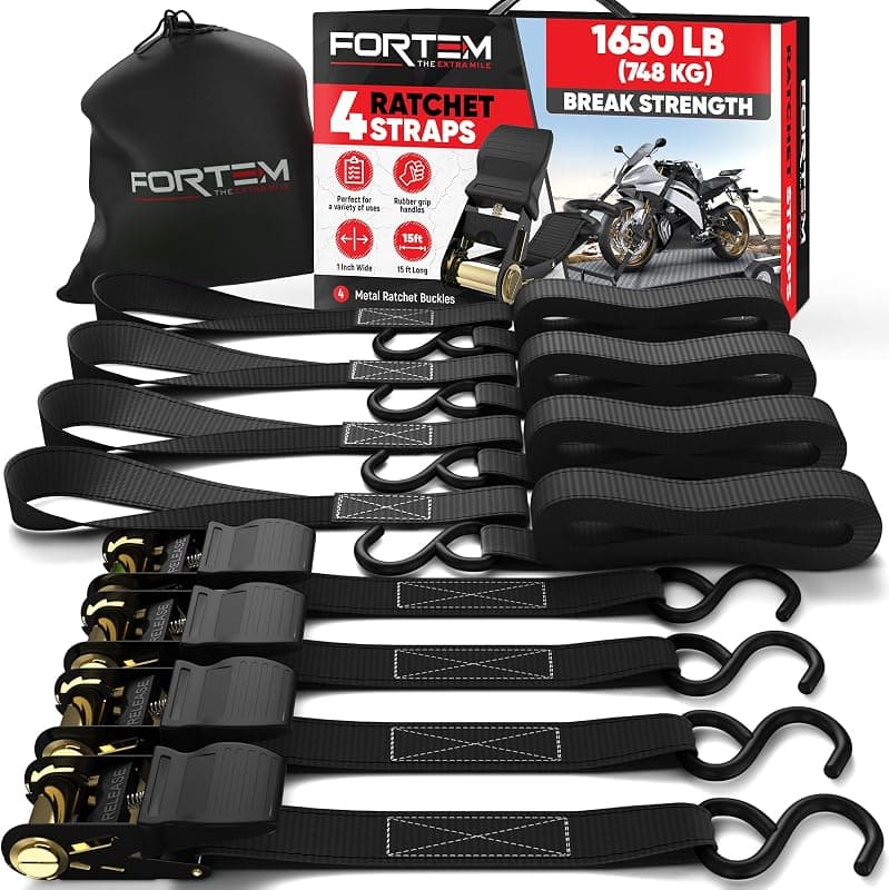 FORTEM — Sangles d'arrimage moto 4 x 4,5 m