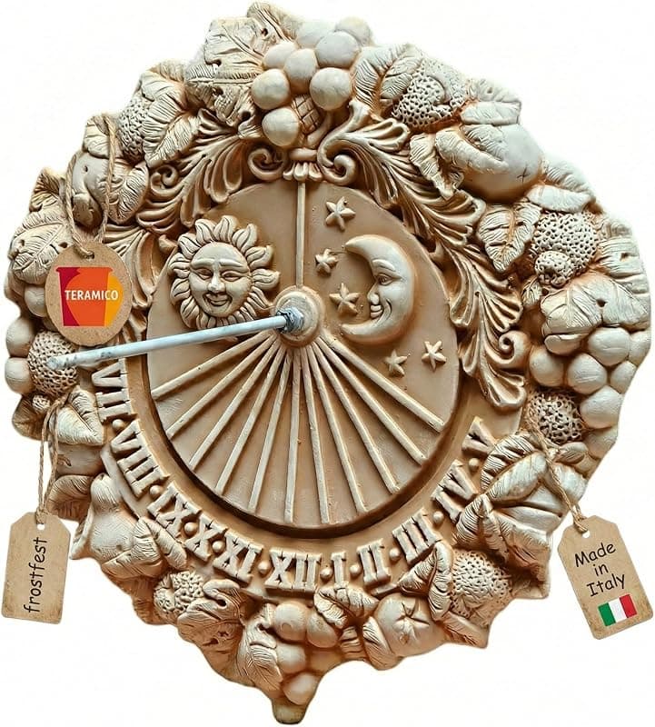 Teramico — Cadran solaire Meridiana décoratif en terre cuite