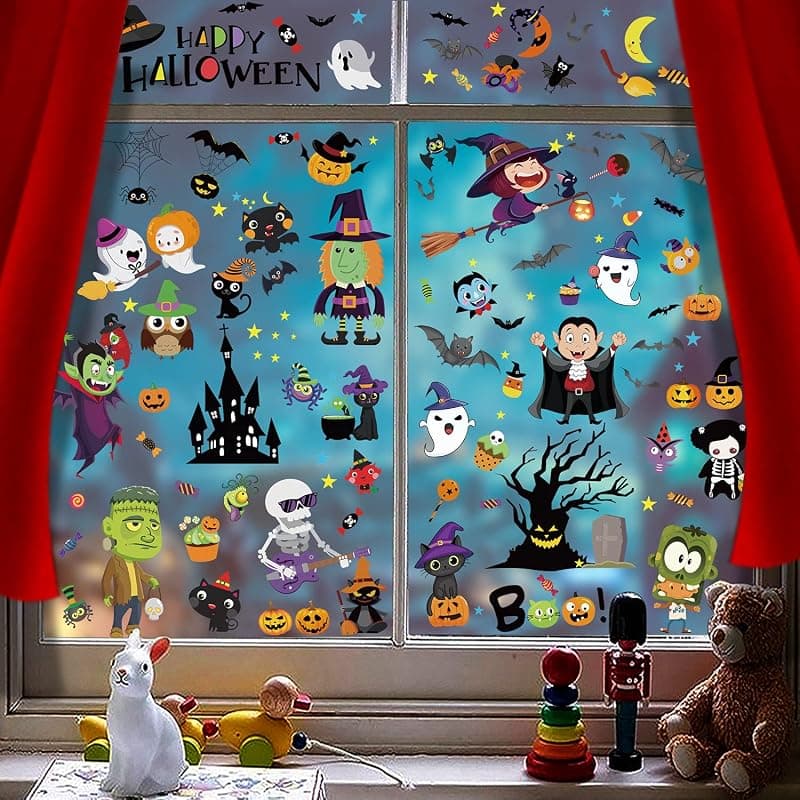 Stickers Halloween amovibles pour fenêtres