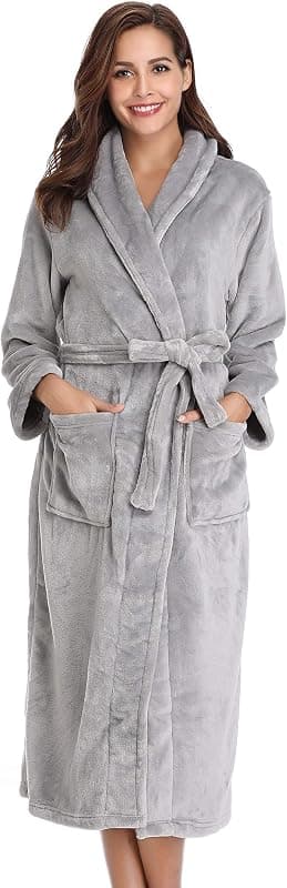 Robe de Chambre Femme Polaire à Capuche