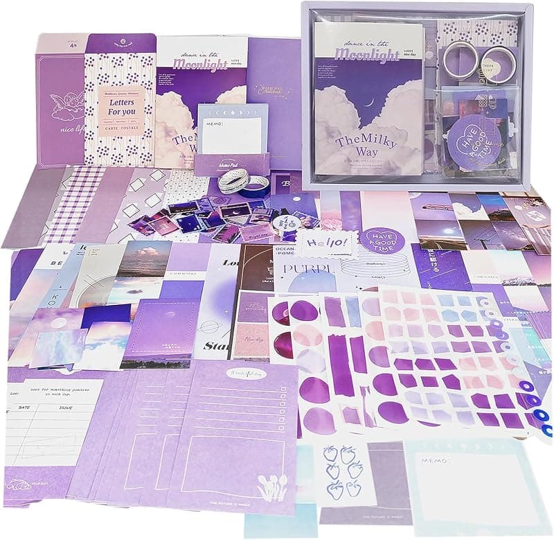 ROEOWENE — Kit Scrapbooking 410 Pièces Vintage Pourpre