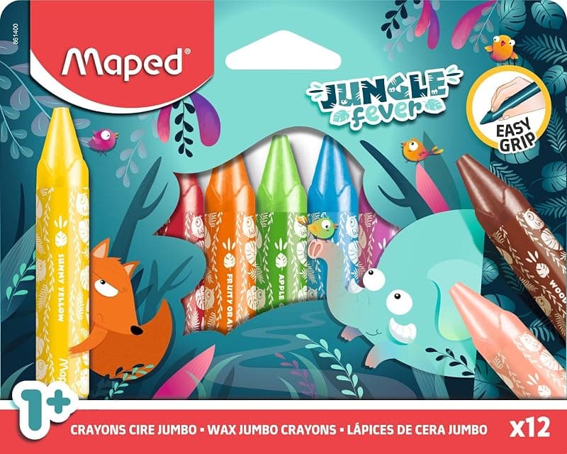 Maped — 12 Craies de coloriage Maxi Jungle Fever