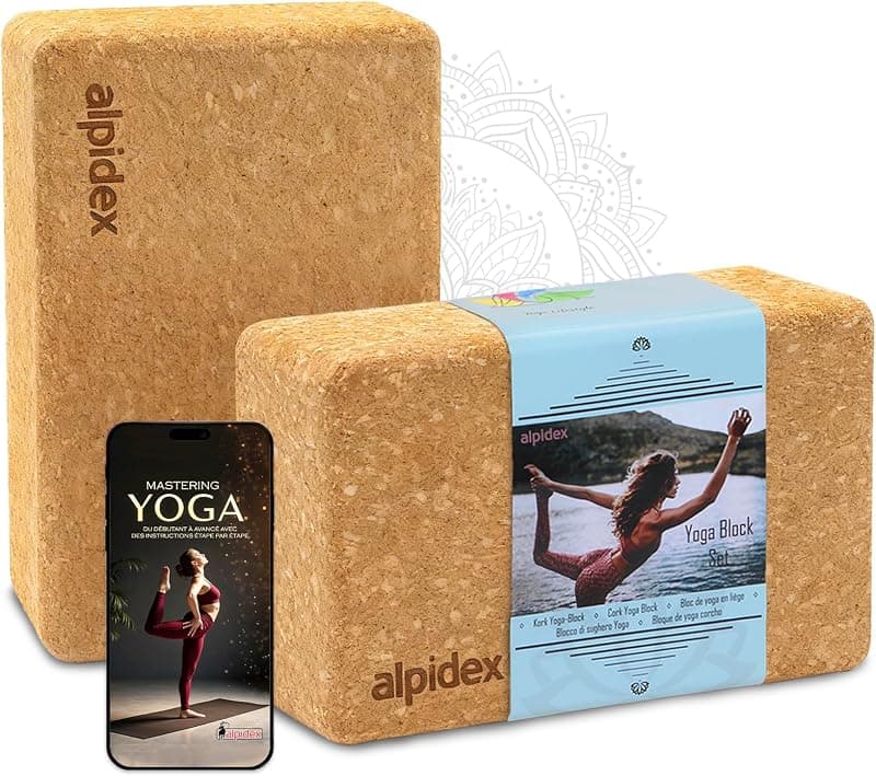 ALPIDEX — Blocs de yoga en liège (lot de 2)