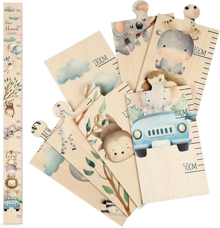 Toise Murale en Bois Animaux Mignons