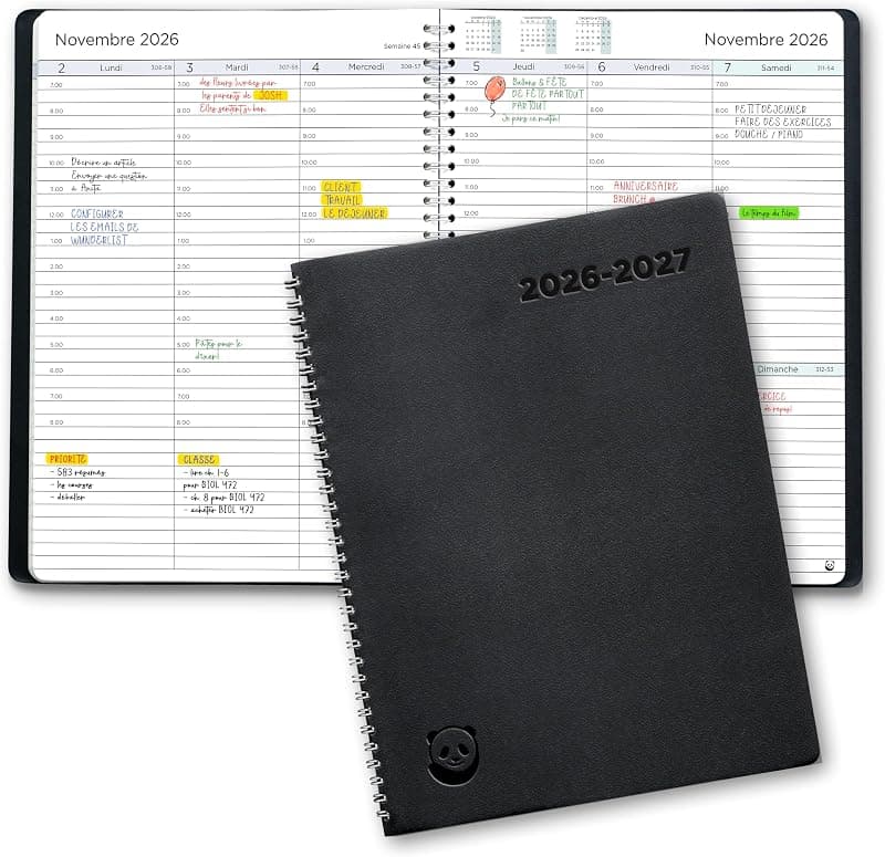 SmartPanda — Agenda semainier 2026-2027 A4 en français